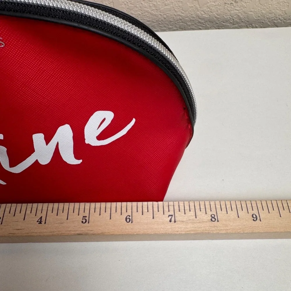Victorias Secret Mine Cosmetic Makeup Bag Red Travel Case NWOT Zip Pouch